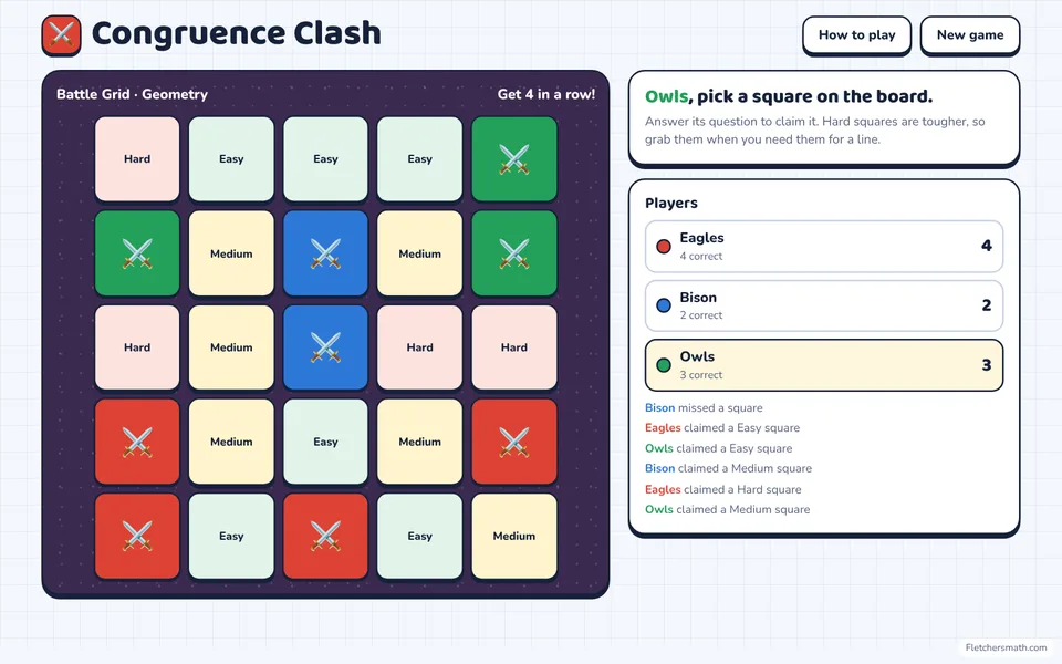 Screenshot of Congruence Clash in the middle of a game