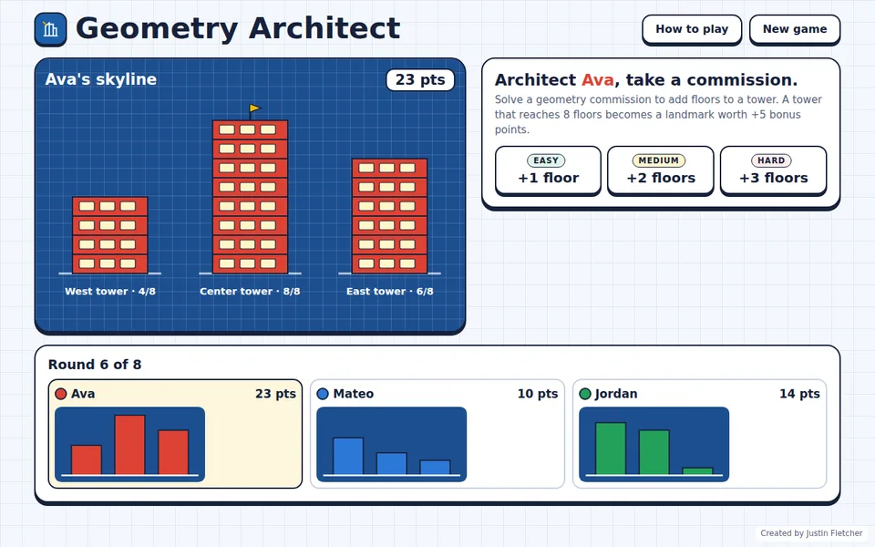 Screenshot of Geometry Architect in the middle of a game