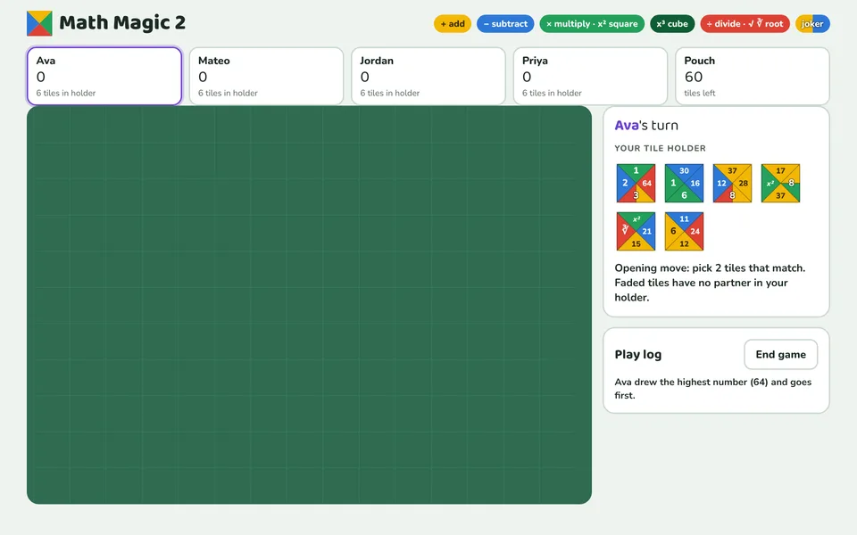 Screenshot of Math Magic 2 in the middle of a game